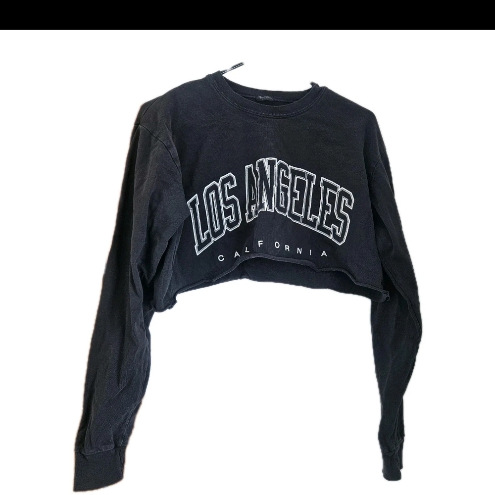 John Galt Black Cropped Sweatshirt